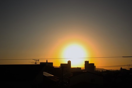 大阪市平野区からの朝日